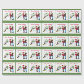 Lizzy's People Snowman Fun Wrapping Paper Green Cadeaupapier (Vlak)