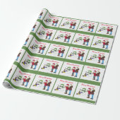 Lizzy's People Snowman Fun Wrapping Paper Green Cadeaupapier (Uitgerold)