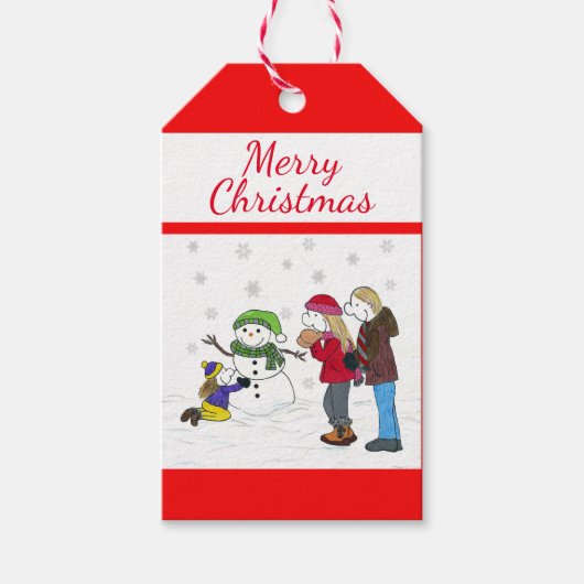 Lizzy's People Snowman Gift Labels Cadeaulabel (Voorkant)