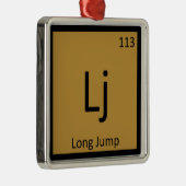 Lj - Long Jump Track and Field Chemistry-symbool Metalen Ornament (Rechts)