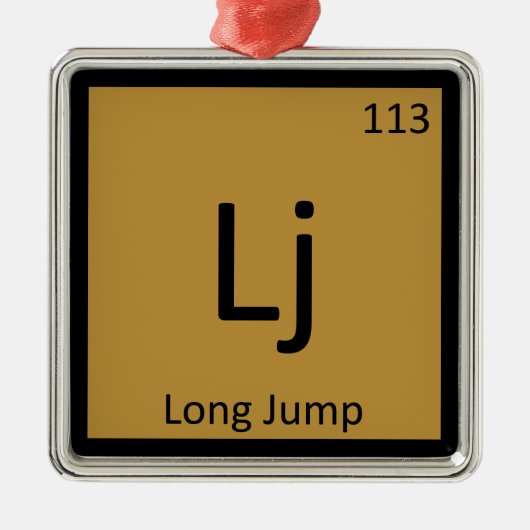 Lj - Long Jump Track and Field Chemistry-symbool Metalen Ornament (Voorkant)
