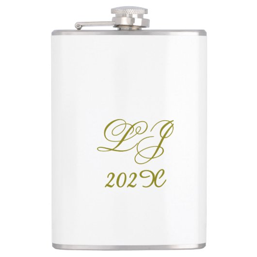 LJ Monogram Elegant Modern Wedding Heupfles (Voorkant)