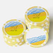 LJ Monogram Elegant Modern Wedding Poker Chips (Opstapeling)