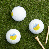 LJ Monogram Elegante Moderne Strandbruiloft Golfballen (Insitu Gras)