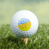 LJ Monogram Elegante Moderne Strandbruiloft Golfballen (Insitu Shirt)