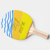 LJ Monogram Elegante Moderne Strandbruiloft Tafeltennisbatje (Zijkant)
