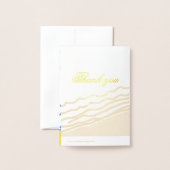 LJ Monogram Elegante Strandbruiloft Dank u Folie Kaarten (Met envelop)