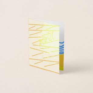 LJ Monogram Moderne Elegante Strandbruiloft Folie Kaarten