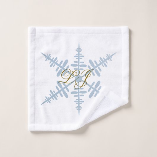 LJ Monogram Snowflake Handdoek (Wasdoekje)