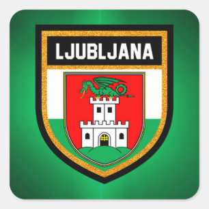 Ljubljana Flag Vierkante Sticker