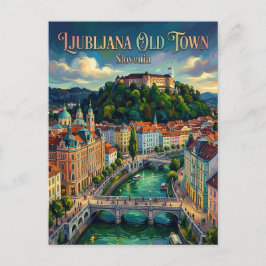 Ljubljana Oude Stad Slovenië Briefkaart