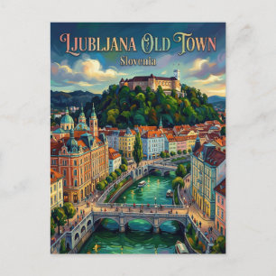 Ljubljana Oude Stad Slovenië Briefkaart