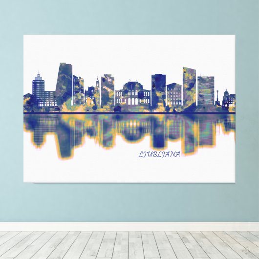 Ljubljana Skyline Canvas Afdruk (Insitu (Houten vloer))