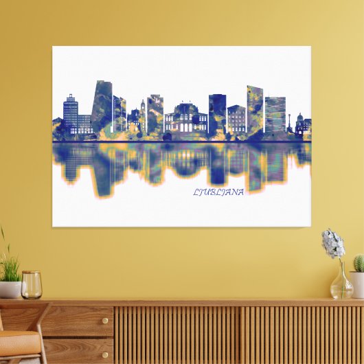 Ljubljana Skyline Canvas Afdruk (Insitu (Woonkamer))