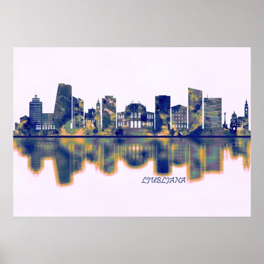 Ljubljana Skyline Poster (Voorkant)
