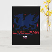 Ljubljana Slovenia City Of Dragons Patriotic Drago Kaart (Gele Bloem)