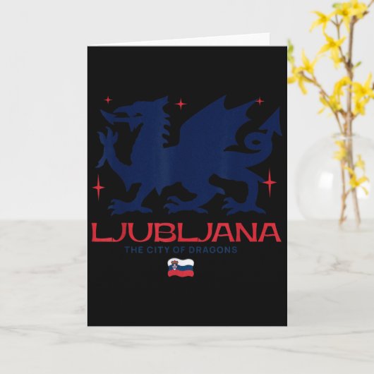 Ljubljana Slovenia City Of Dragons Patriotic Drago Kaart (Gele Bloem)