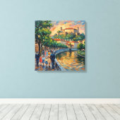 Ljubljana Slovenië Kasteel Rivierwand Kunst Canvas Afdruk (Insitu (Houten vloer))