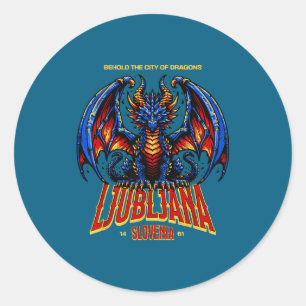 Ljubljana Slovenië Kijk naar Stad Draken Ronde Sticker