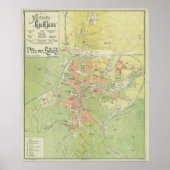  Ljubljana Slovenië Map (1902) Poster (Voorkant)