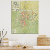  Ljubljana Slovenië Map (1902) Poster (Keuken)