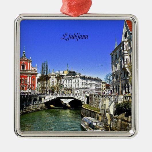Ljubljana, Slovenië Metalen Ornament (Voorkant)