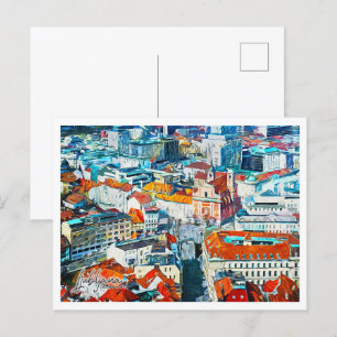Ljubljana Slovenië Mooi olieverflandschap Briefkaart