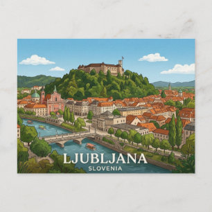 Ljubljana Slovenië Reisansichtkaart Briefkaart