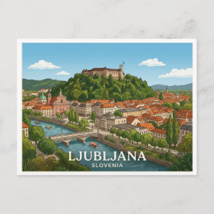 Ljubljana Slovenië Reisansichtkaart Briefkaart