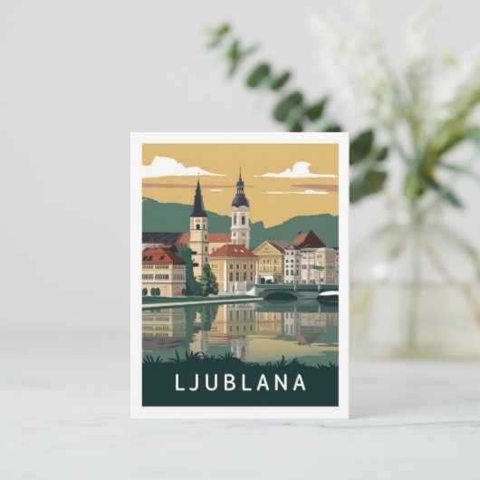 Ljubljana, Slovenië Reizen Briefkaart (Staand voorkant)