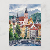 Ljubljana, Slovenië Reizen Schilderen Briefkaart (Voorkant)