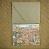 Ljubljana Slovenië Silhouet Waterverf Schilderen Briefkaart