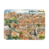 Ljubljana Slovenië Silhouet Waterverf Schilderen Magneet (Horizontaal)