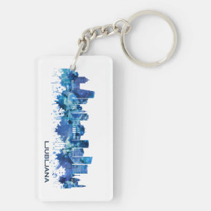 Ljubljana Slovenië Skyline Blue Sleutelhanger