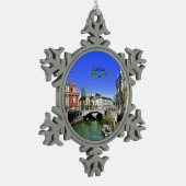 Ljubljana Slovenië Tin Sneeuwvlok Ornament (Links)