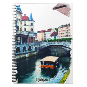 Ljubljana Slovenië Waterverf Vintage Travel Notitieboek