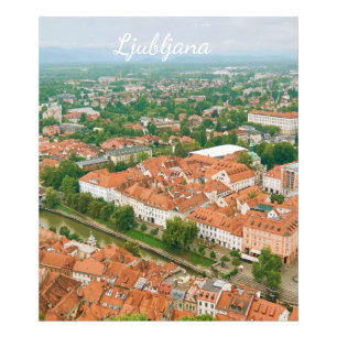 Ljubljana stadsgezicht, Slovenië Reis souvenir Foto Afdruk