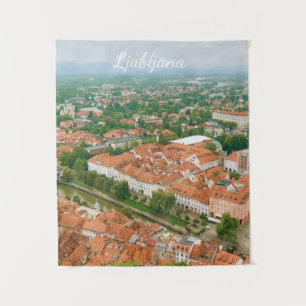 Ljubljana stadsgezicht, Slovenië Reis souvenir Wandkleed