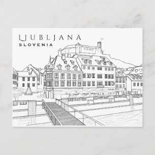 Ljubljana Tekening Briefkaart