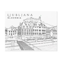 Ljubljana Tekening Briefkaart