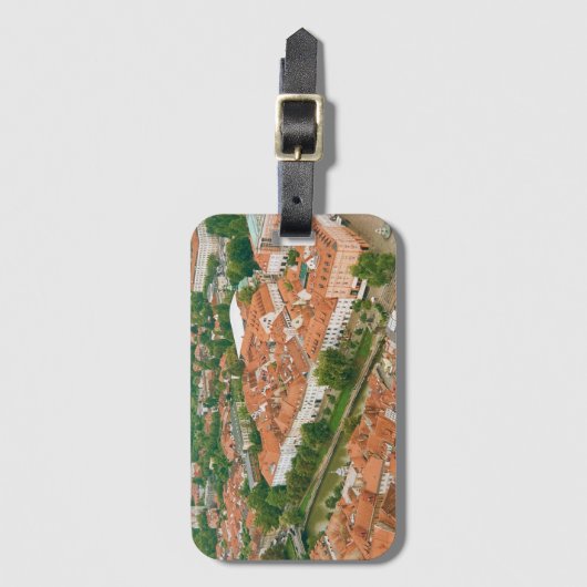 Ljubljana van bovenaf bagagelabel (Voorkant (verticaal))