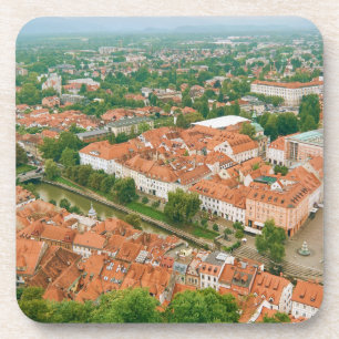 Ljubljana van bovenaf bier onderzetter
