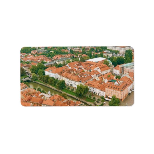 Ljubljana van bovenaf etiket (Voorkant)