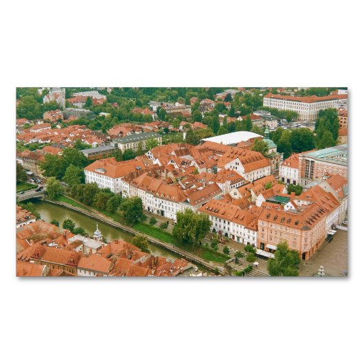 Ljubljana van bovenaf magnetisch visitekaartje (Voorkant)