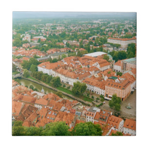 Ljubljana van bovenaf tegeltje