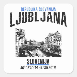 Ljubljana Vierkante Sticker