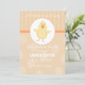 L'l Chick Baby shower Invitation Kaart (Staand voorkant)
