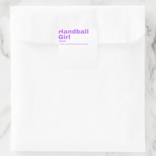ll Girl - Handball Vierkante Sticker (Tas)