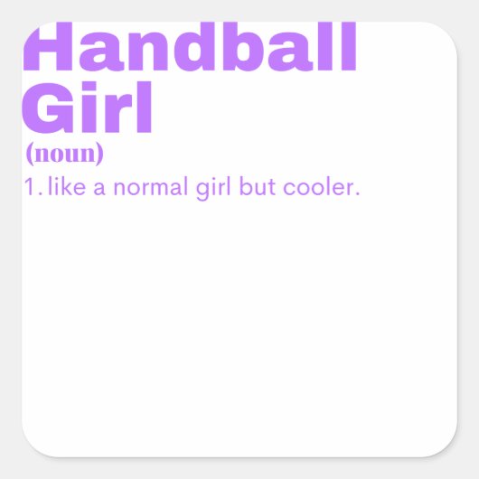 ll Girl - Handball Vierkante Sticker (Voorkant)