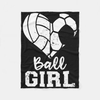 Ll Girl Heart Funny Soccer Volleyll Girl  Fleece Deken